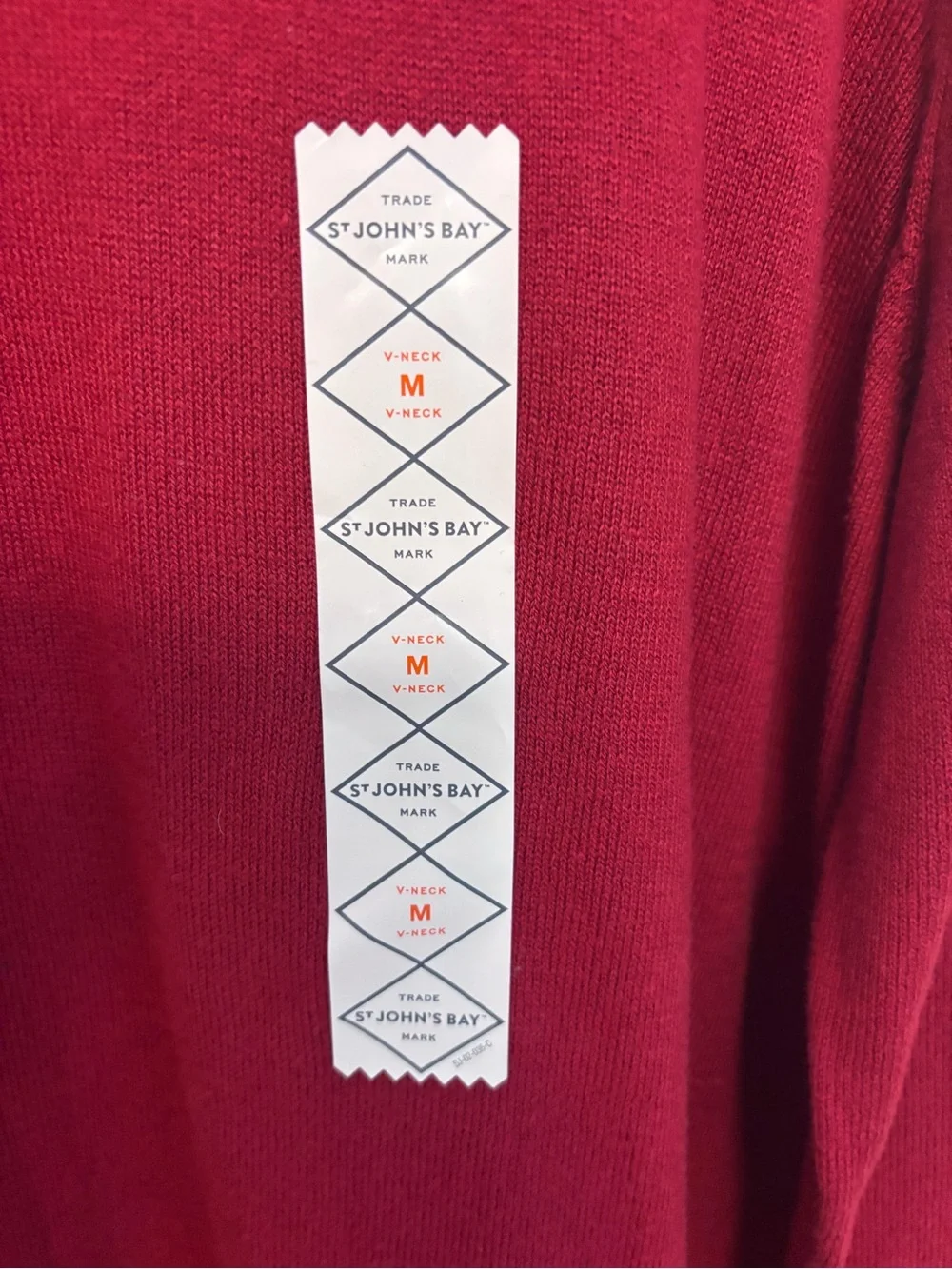 St. John's Bay Men's V-Neck Sweater - Burgundy Red